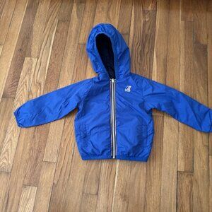 K-Way Reversible Boy's Hooded Zip Up Jacket Blue Size 3
